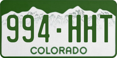 CO license plate 994HHT