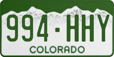CO license plate 994HHY