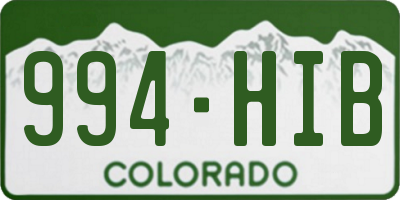 CO license plate 994HIB