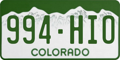CO license plate 994HIO
