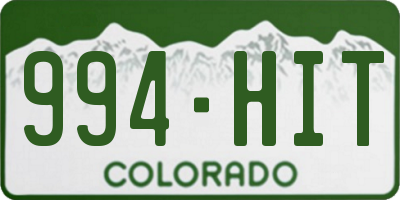 CO license plate 994HIT