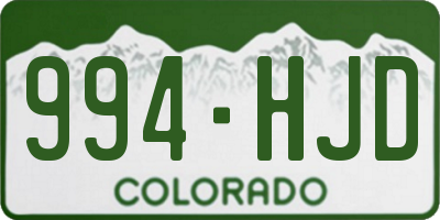 CO license plate 994HJD