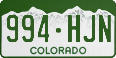 CO license plate 994HJN