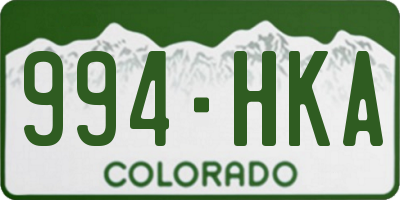 CO license plate 994HKA