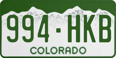 CO license plate 994HKB