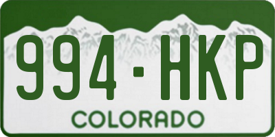 CO license plate 994HKP