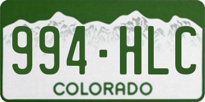 CO license plate 994HLC