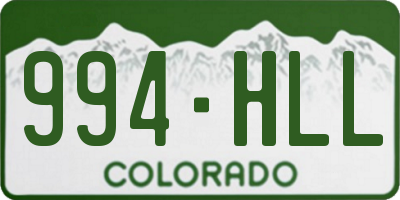CO license plate 994HLL