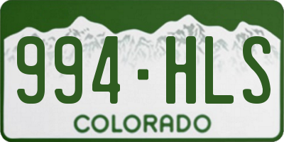 CO license plate 994HLS