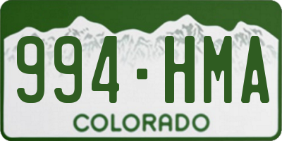 CO license plate 994HMA