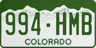 CO license plate 994HMB