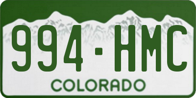 CO license plate 994HMC