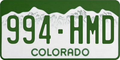 CO license plate 994HMD