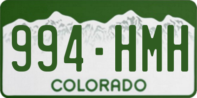 CO license plate 994HMH
