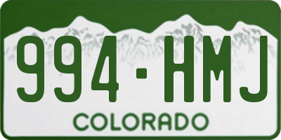 CO license plate 994HMJ