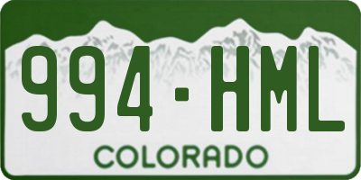 CO license plate 994HML