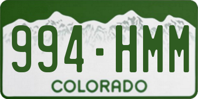 CO license plate 994HMM