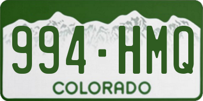 CO license plate 994HMQ