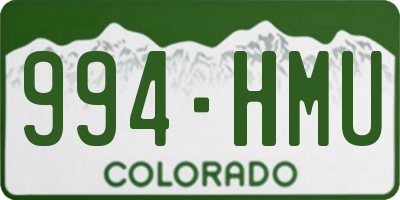 CO license plate 994HMU