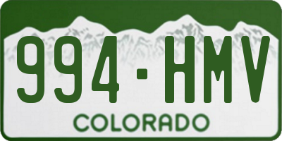 CO license plate 994HMV