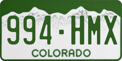 CO license plate 994HMX