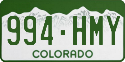 CO license plate 994HMY