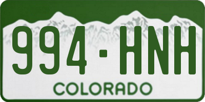 CO license plate 994HNH