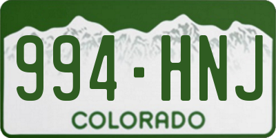 CO license plate 994HNJ