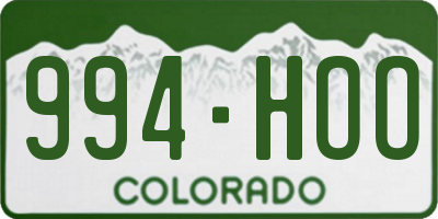 CO license plate 994HOO