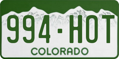 CO license plate 994HOT