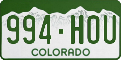 CO license plate 994HOU