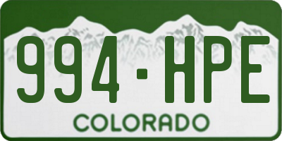 CO license plate 994HPE