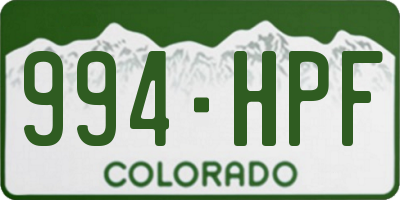 CO license plate 994HPF