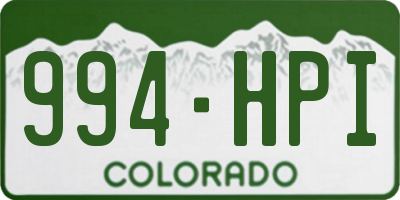CO license plate 994HPI