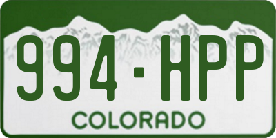 CO license plate 994HPP