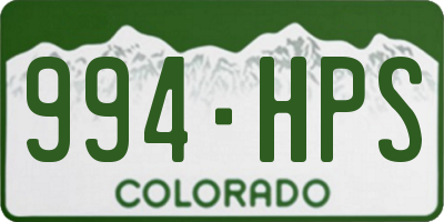 CO license plate 994HPS