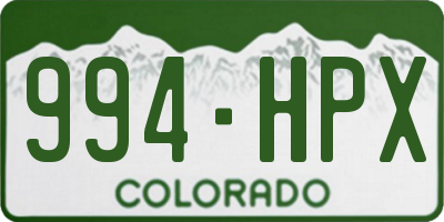 CO license plate 994HPX