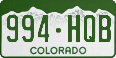 CO license plate 994HQB