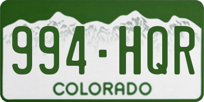 CO license plate 994HQR