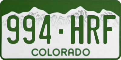 CO license plate 994HRF