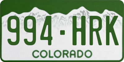 CO license plate 994HRK