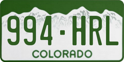 CO license plate 994HRL