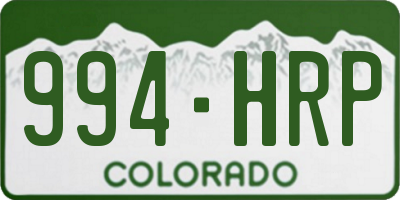 CO license plate 994HRP