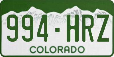 CO license plate 994HRZ