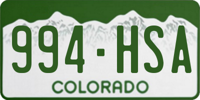CO license plate 994HSA