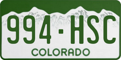 CO license plate 994HSC