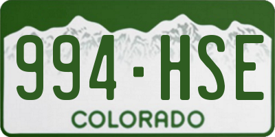 CO license plate 994HSE