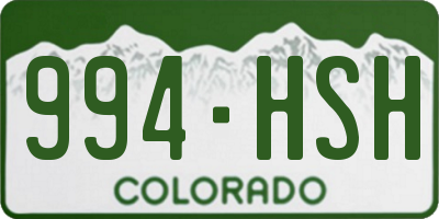 CO license plate 994HSH