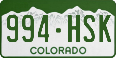 CO license plate 994HSK