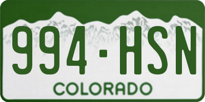 CO license plate 994HSN
